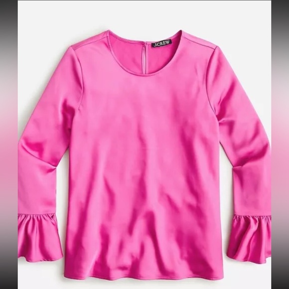 NWT J Crew BM976 Women S Tall Winter Garden Ruffle Sleeve Top Soft Azalea Pink - Picture 5 of 7